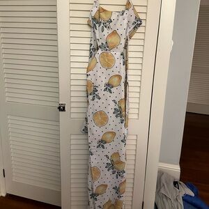 Sabo skirt, lemon print dress, small